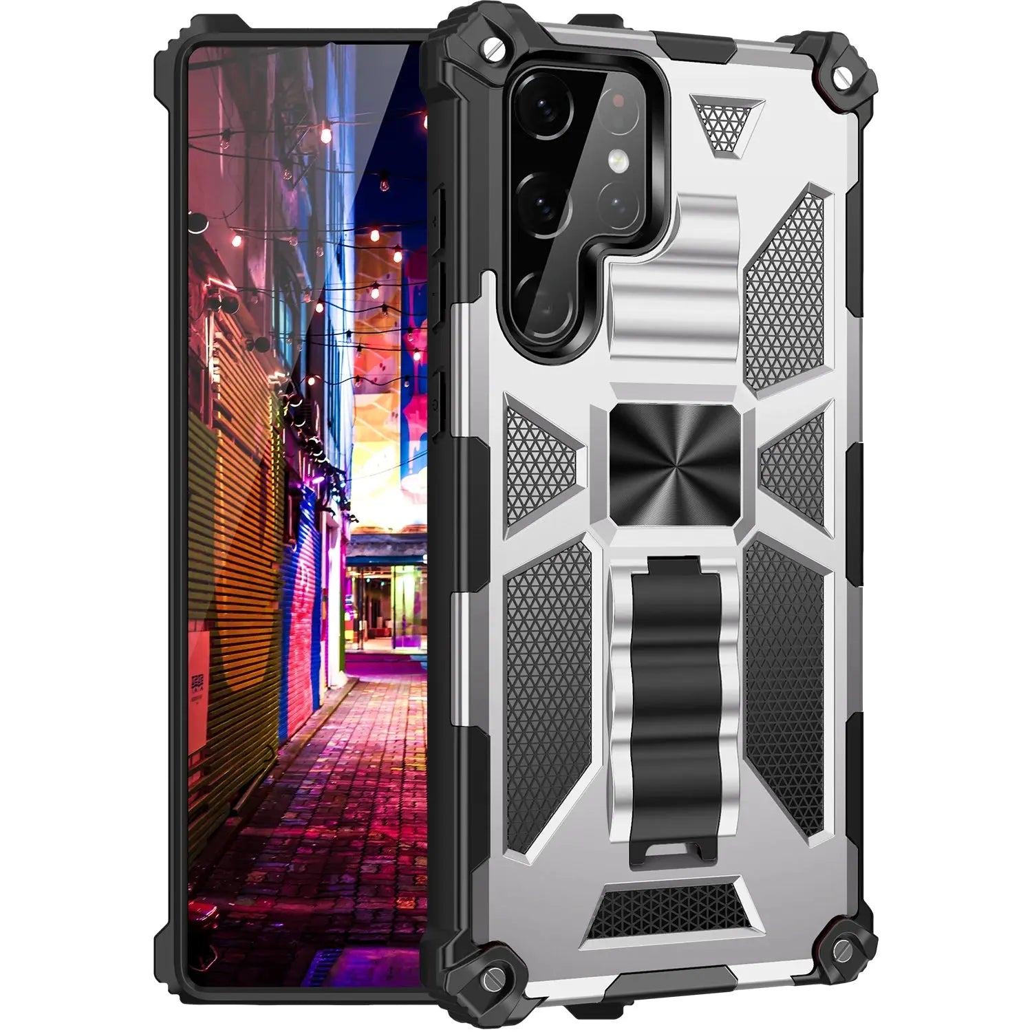 Funda ARMOR con soporte para Samsung Galaxy S22, S21, S20, S10 Plus, Note 20, Ultra, 10 Pro, S10E, - La zona Apple