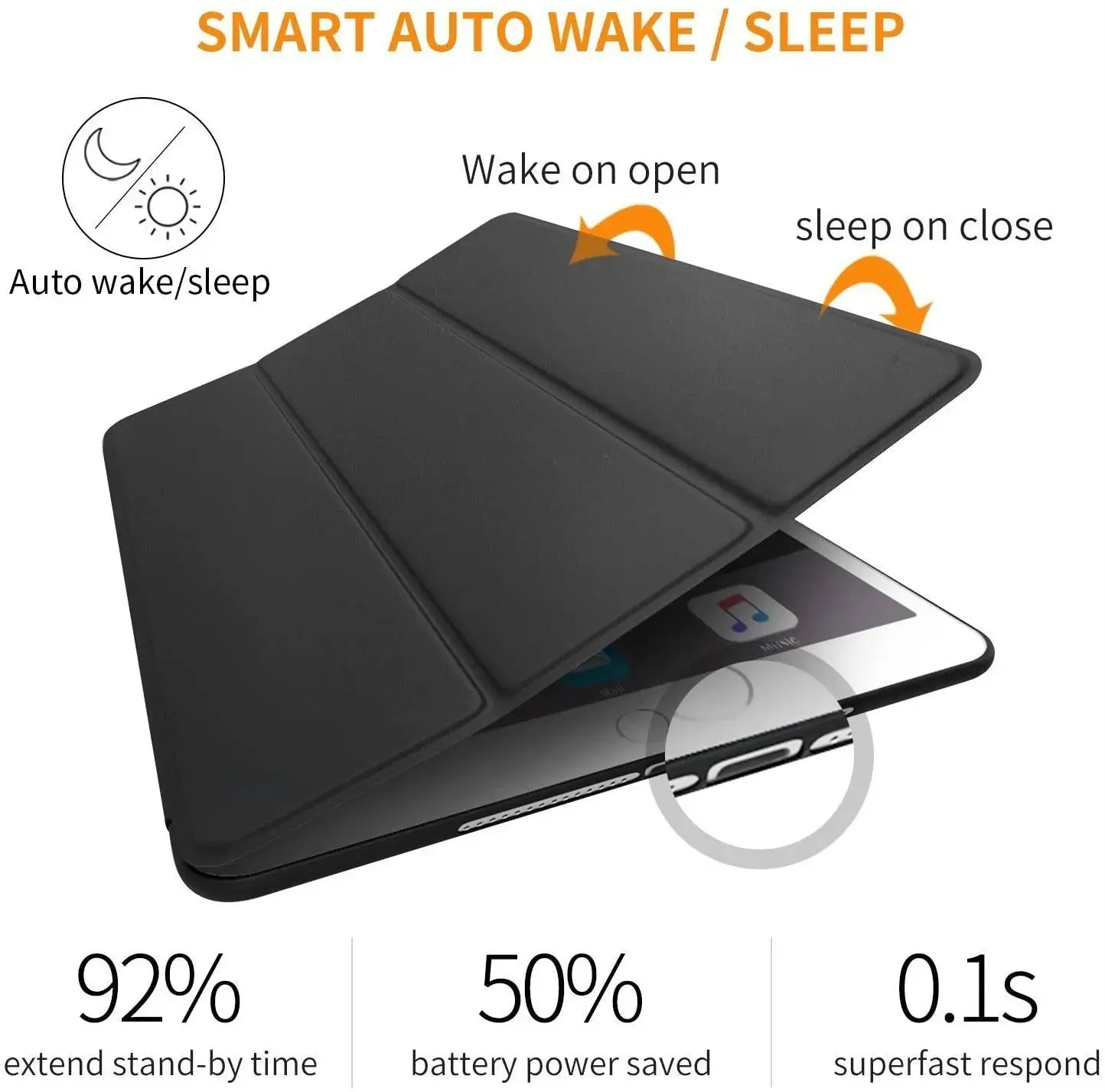 Funda para iPad Pro 9.7 A1673 A1674 A1675 10.2 - Carcasa Folio Ligera y Delgada con Tapa Inteligente y Soporte para iPad Air 2, 9.7 Air 3, 10.5 Inch iPad, 9ª, 8ª, 7ª, 10ª, 6ª - La zona Apple