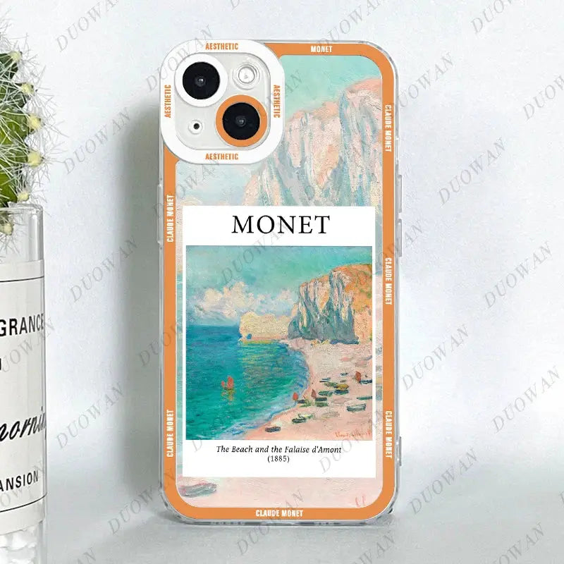 Funda para iPhone 11 12 13 14 15 Pro Max Mini XR 7 8 SE X XS Cladu Monet Art - La zona Apple