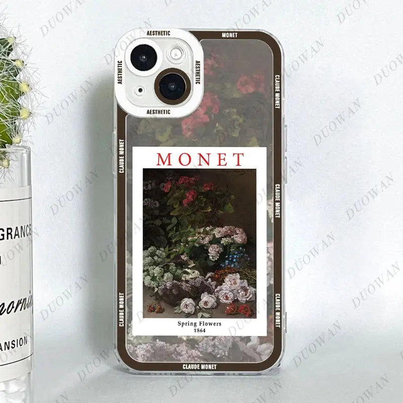 Funda para iPhone 11 12 13 14 15 Pro Max Mini XR 7 8 SE X XS Cladu Monet Art - La zona Apple