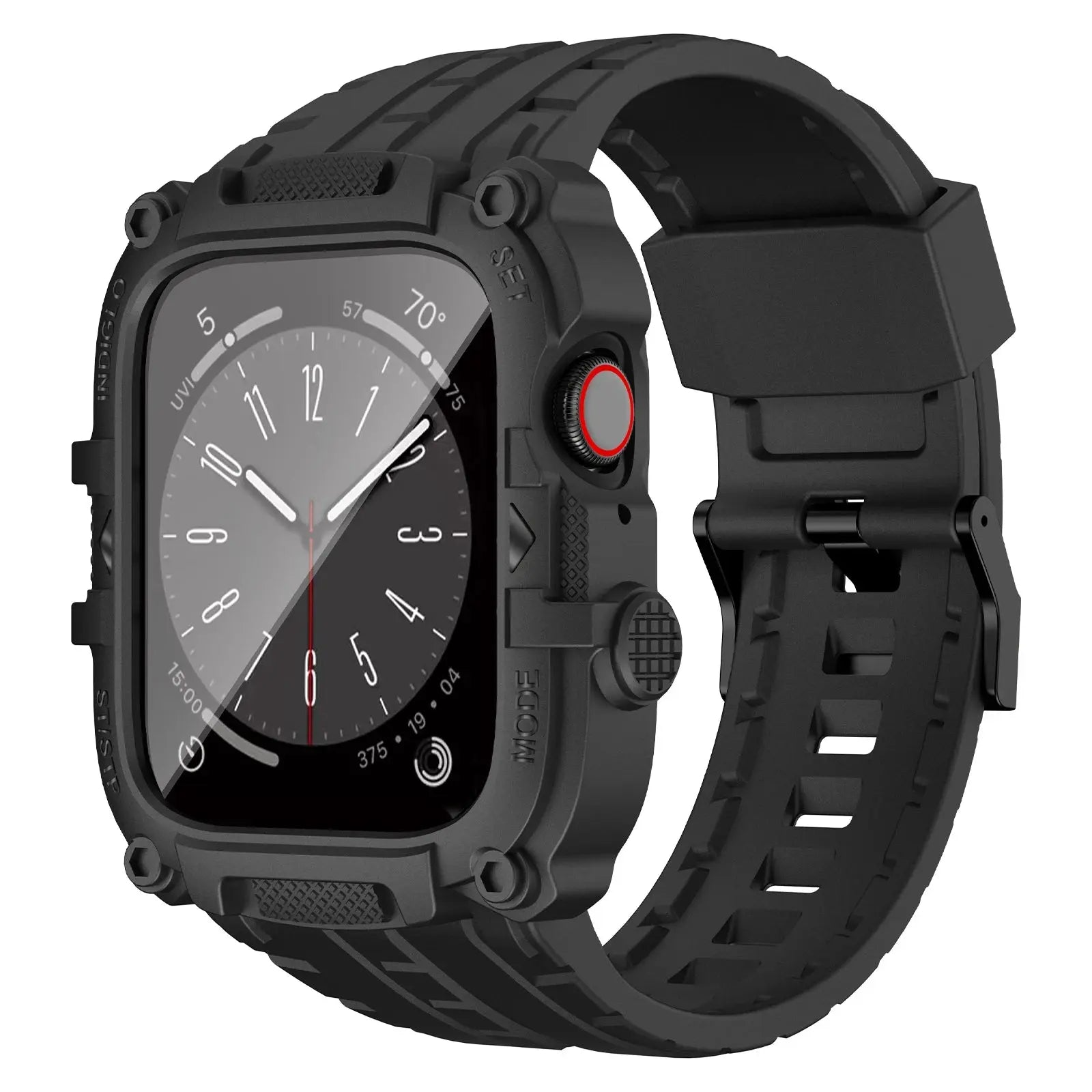 Funda Protectora de TPU y Correa Deportiva premium para Apple Watch, 44mm y 45mm - Compatible con Series 4, 5, 6, 7, 8 y SE - La zona Apple