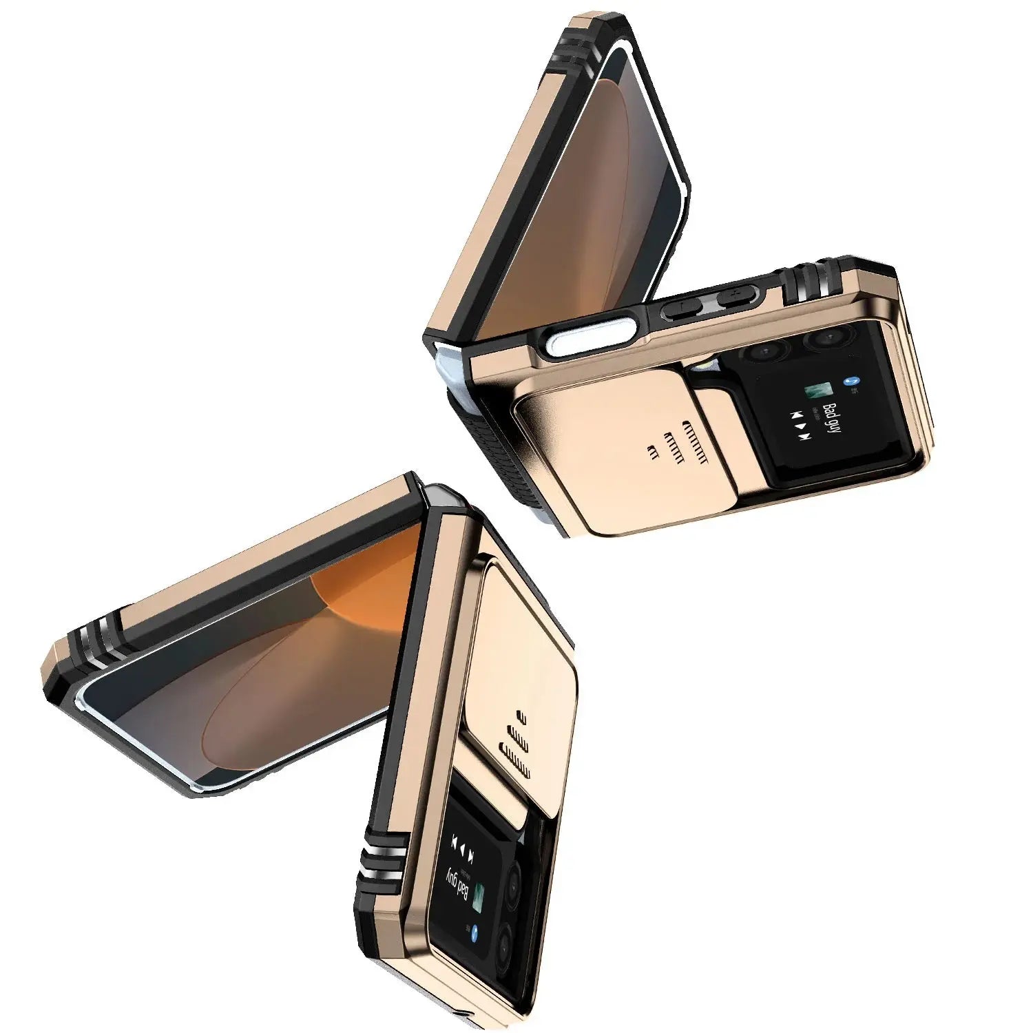 Funda protectora plegable para Samsung Galaxy Z Flip 4, 5G, Flip 3, Flip3, Flip4, Zflip4, soporte de anillo - La zona Apple