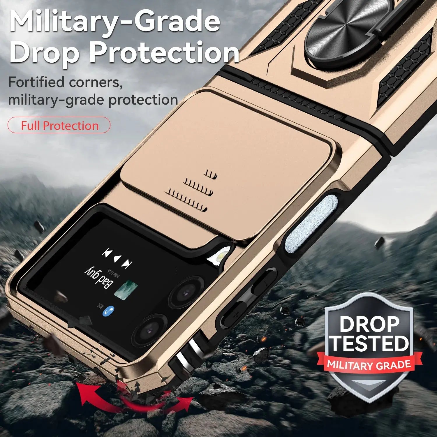 Funda protectora plegable para Samsung Galaxy Z Flip 4, 5G, Flip 3, Flip3, Flip4, Zflip4, soporte de anillo - La zona Apple