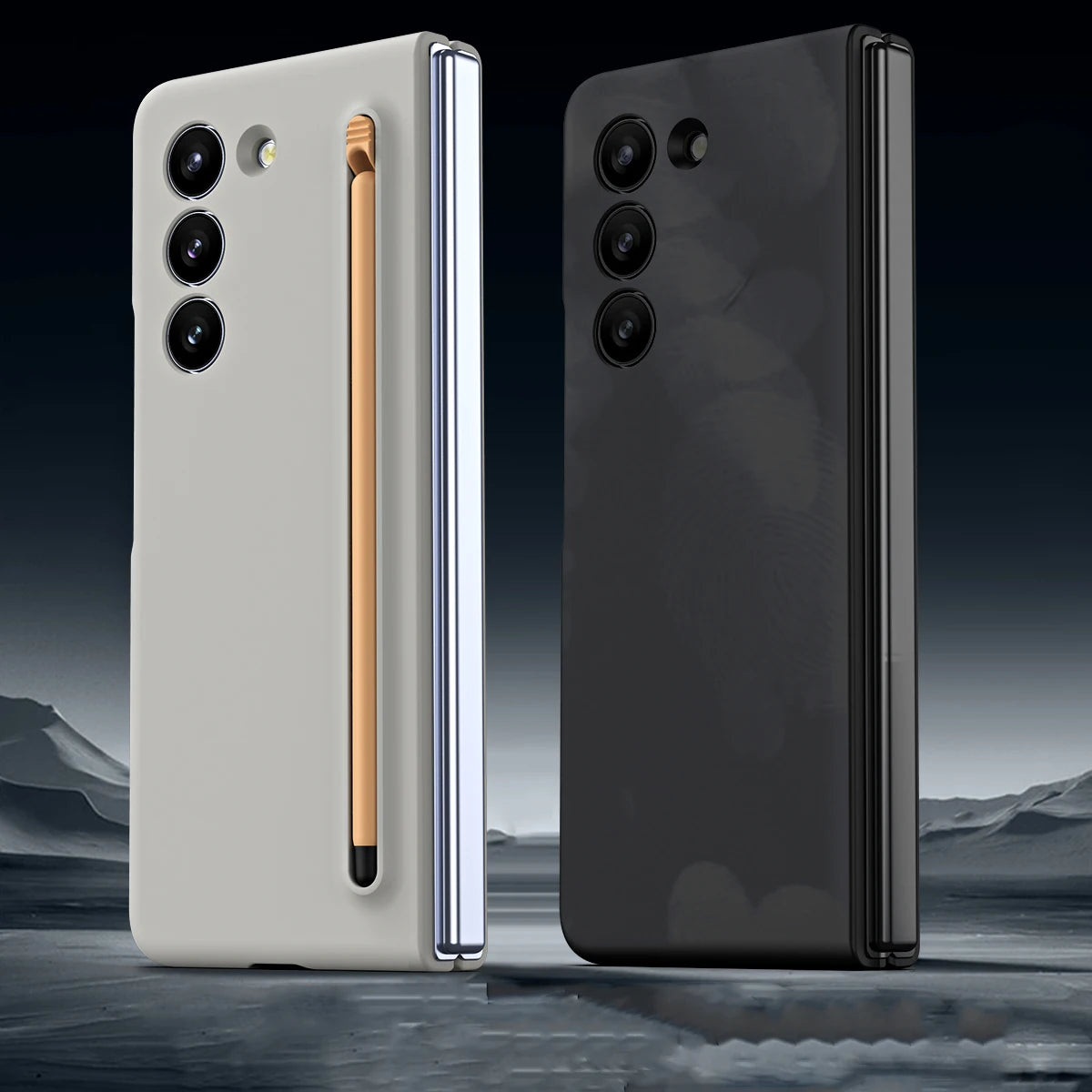 Funda protectora ultradelgada para Samsung Galaxy Z Fold 5, 4, 3, 5G, bolígrafo táctil, ranura delgada, PC, Z Fold 3, 4, 5 - La zona Apple