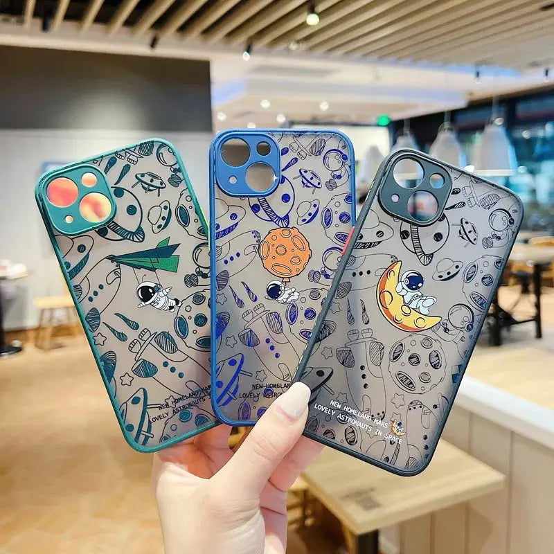 Funda Transparente de Astronauta para iPhone 15,14,13,12,11 - La zona Apple