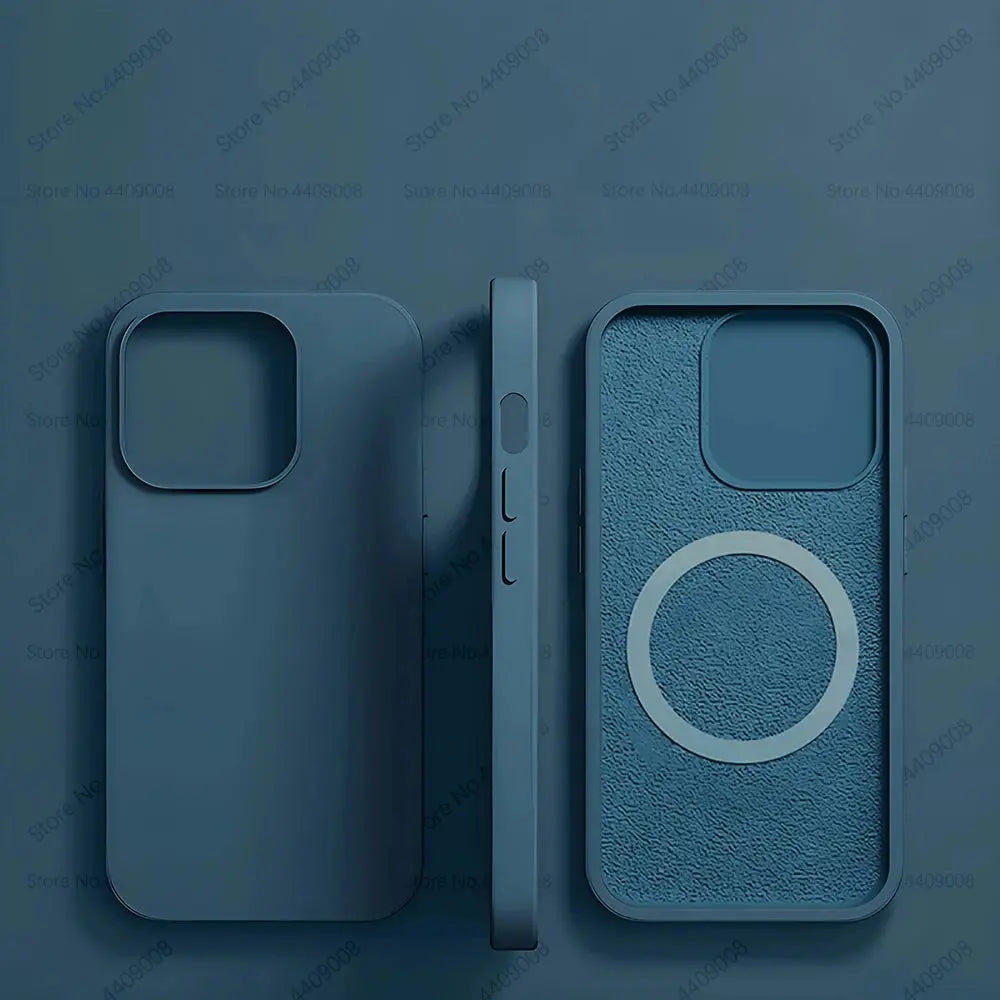 Fundas magnéticas de silicona líquida para iPhone, 15, 14, 11, 13, 12 Pro Max Plus, for Magsafe, funda de carga inalámbrica, accesorios para teléfono - La zona Apple