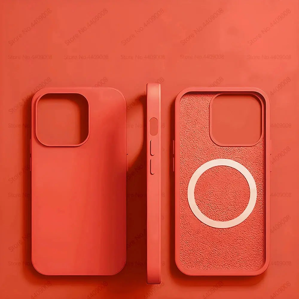 Fundas magnéticas de silicona líquida para iPhone, 15, 14, 11, 13, 12 Pro Max Plus, for Magsafe, funda de carga inalámbrica, accesorios para teléfono - La zona Apple