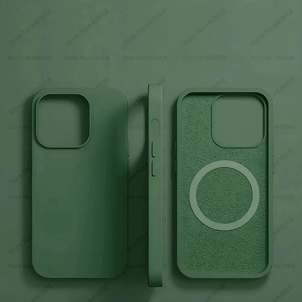 Fundas magnéticas de silicona líquida para iPhone, 15, 14, 11, 13, 12 Pro Max Plus, for Magsafe, funda de carga inalámbrica, accesorios para teléfono - La zona Apple