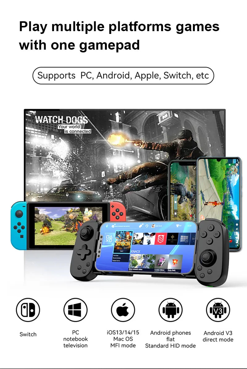 Gamepad  inalámbrico  con Bluetooth para consola Switch, PC, dispositivo Android IOS y Joystick de seis ejes - La zona Apple