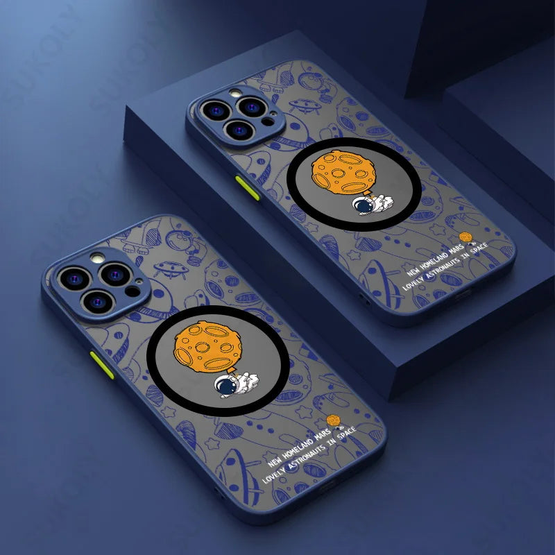 Funda Magsafe astronauta para iPhone 14 Pro Max 13 12 Pro 11 - La zona Apple