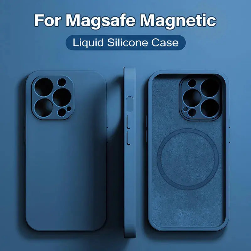 Magsafe-funda magnética Original para iPhone, funda de carga inalámbrica de silicona líquida para iPhone 15, 14, 13, 12, 11 Pro Max, Mini, X, XR, XS, 8 Plus - La zona Apple