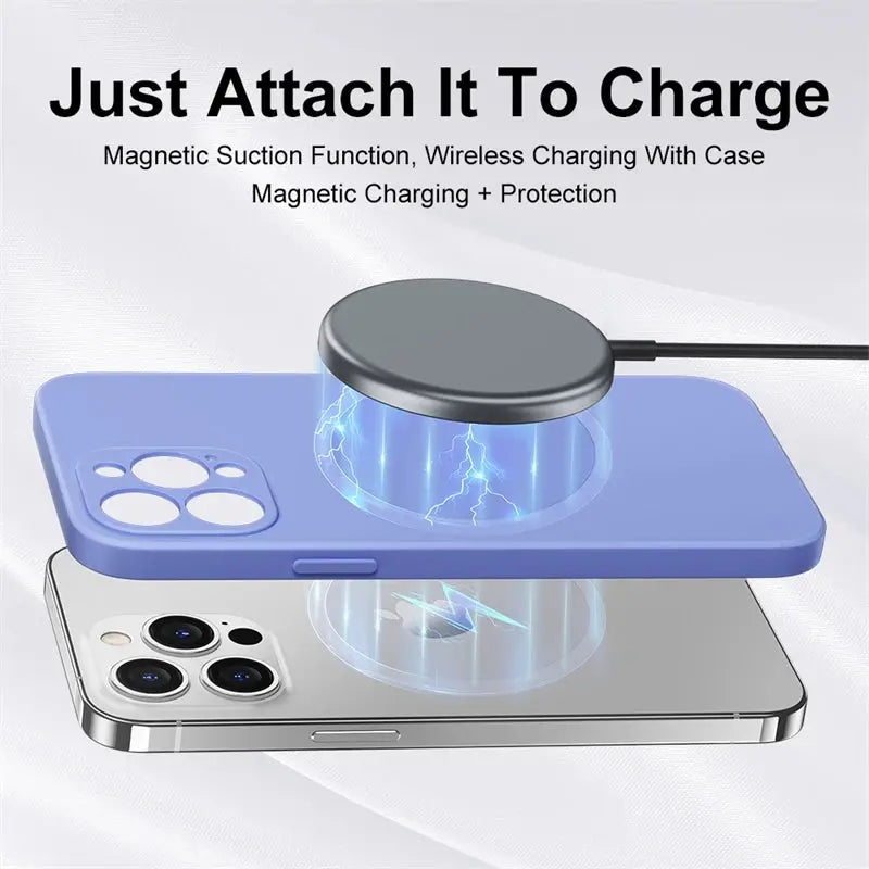 Magsafe-funda magnética Original para iPhone, funda de carga inalámbrica de silicona líquida para iPhone 15, 14, 13, 12, 11 Pro Max, Mini, X, XR, XS, 8 Plus - La zona Apple