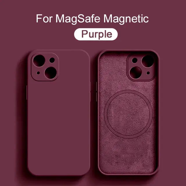 Magsafe-funda magnética Original para iPhone, funda de carga inalámbrica de silicona líquida para iPhone 15, 14, 13, 12, 11 Pro Max, Mini, X, XR, XS, 8 Plus - La zona Apple