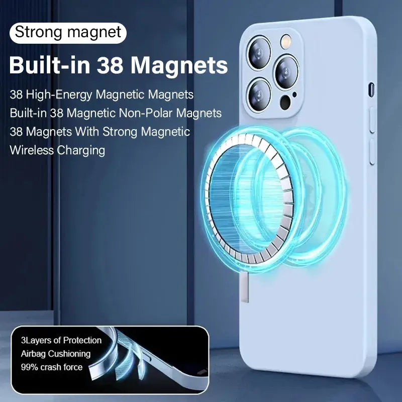 Magsafe-funda magnética Original para iPhone, funda de carga inalámbrica de silicona líquida para iPhone 15, 14, 13, 12, 11 Pro Max, Mini, X, XR, XS, 8 Plus - La zona Apple