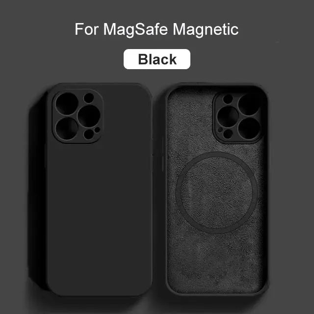 Magsafe-funda magnética Original para iPhone, funda de carga inalámbrica de silicona líquida para iPhone 15, 14, 13, 12, 11 Pro Max, Mini, X, XR, XS, 8 Plus - La zona Apple