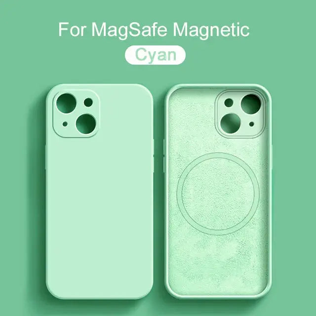 Magsafe-funda magnética Original para iPhone, funda de carga inalámbrica de silicona líquida para iPhone 15, 14, 13, 12, 11 Pro Max, Mini, X, XR, XS, 8 Plus - La zona Apple