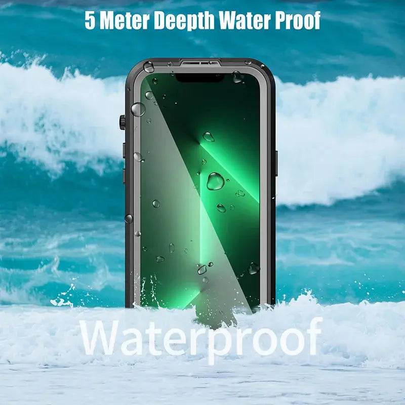 Mars-funda de carga magnética IP68 para iPhone 14 Pro Max Plus, cubierta a prueba de caídas, buceo, natación, deportes al aire libre, escalada - La zona Apple