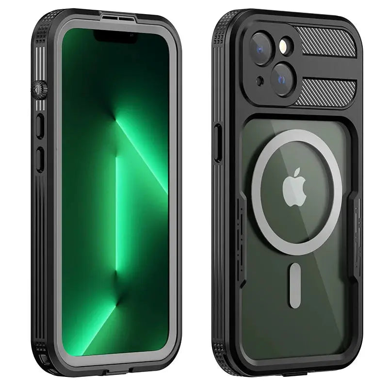 Mars-funda de carga magnética IP68 para iPhone 14 Pro Max Plus, cubierta a prueba de caídas, buceo, natación, deportes al aire libre, escalada - La zona Apple