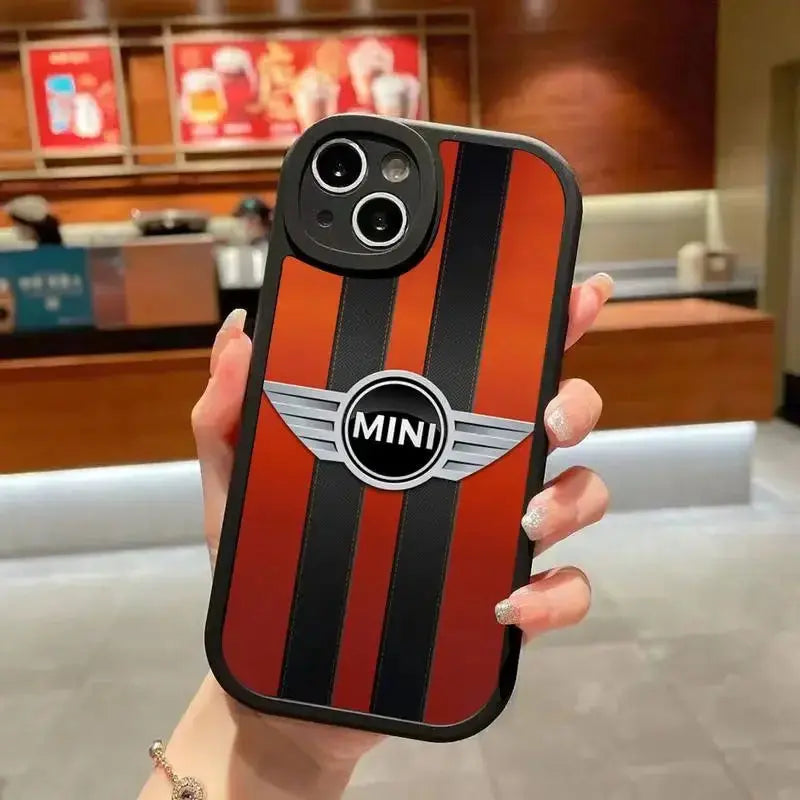 Mini CooPers-funda de teléfono para coche, cubierta negra de silicona suave para iPhone 14 Plus 13 12 11 Pro Max Mini X XS XR - La zona Apple
