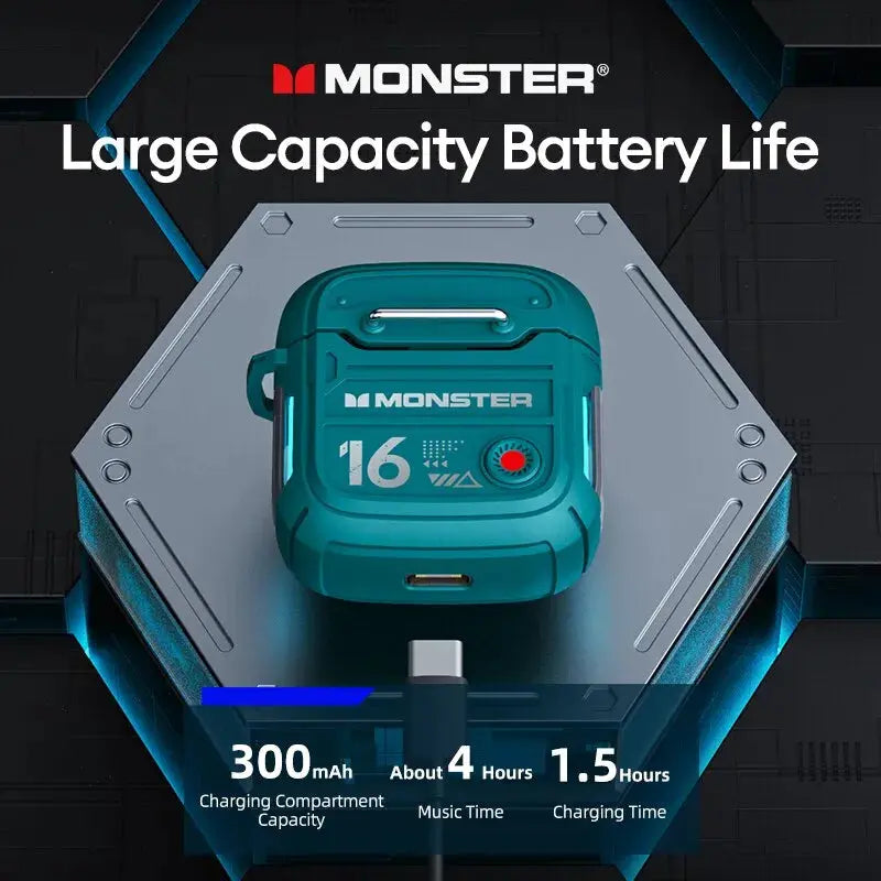 Monster-auriculares inalámbricos XKT16 con Bluetooth 5,3, sonido HiFi, HD, Control táctil - La zona Apple