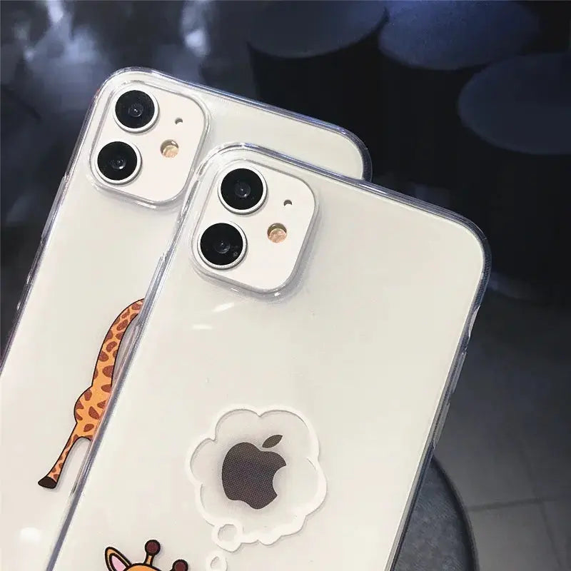 Funda Transparente con Diseño Animal para iPhone - Carcasa Suave y Transparente para iPhone 13 Pro Max, 12 Mini, 11, X, XS, XR, 7, 8 Plus - La zona Apple