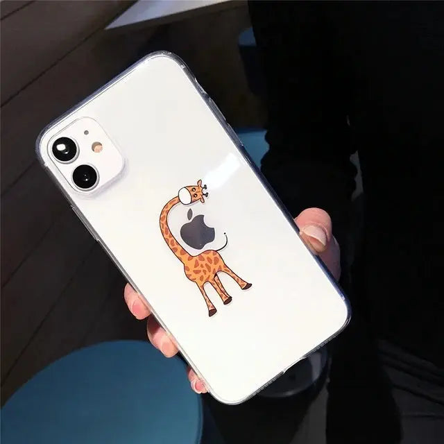 Funda Transparente con Diseño Animal para iPhone - Carcasa Suave y Transparente para iPhone 13 Pro Max, 12 Mini, 11, X, XS, XR, 7, 8 Plus - La zona Apple