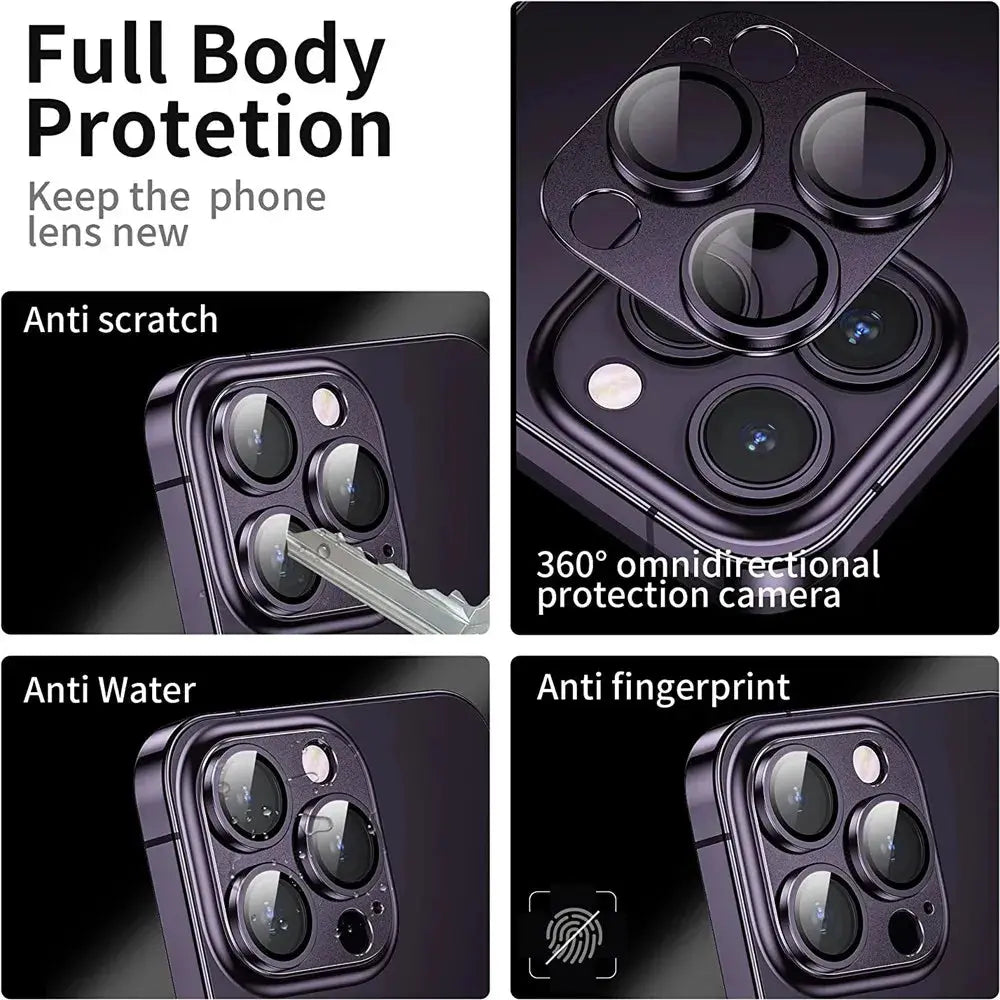 Protector de cristal de Metal para lente de cámara de IPhone 15, 14, 13 Pro Max alidrosip