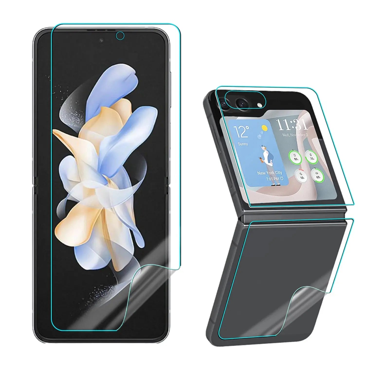 Protector de pantalla para Samsung Galaxy Z Flip 5 5G, película de hidrogel transparente . - La zona Apple