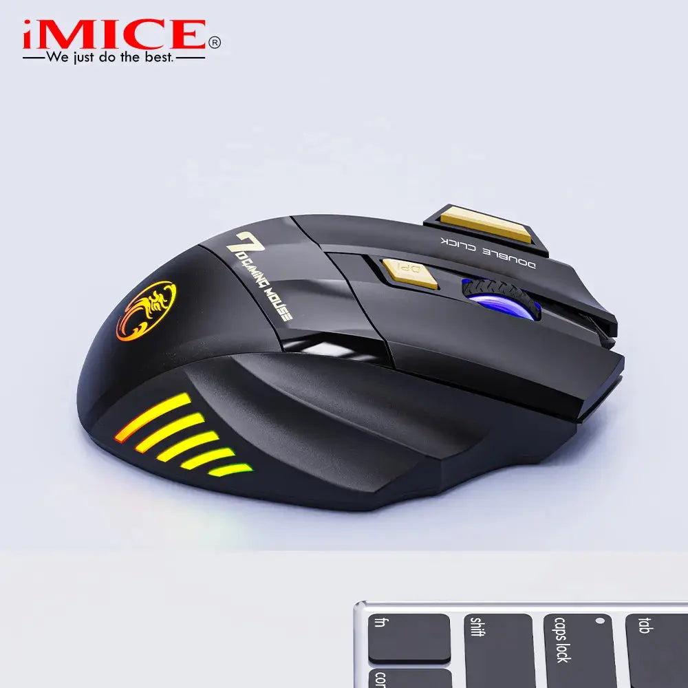 Ratón inalámbrico recargable para ordenador, periférico con Bluetooth, silencioso, 3200 DPI, ergonómico, USB, con retroiluminación - La zona Apple