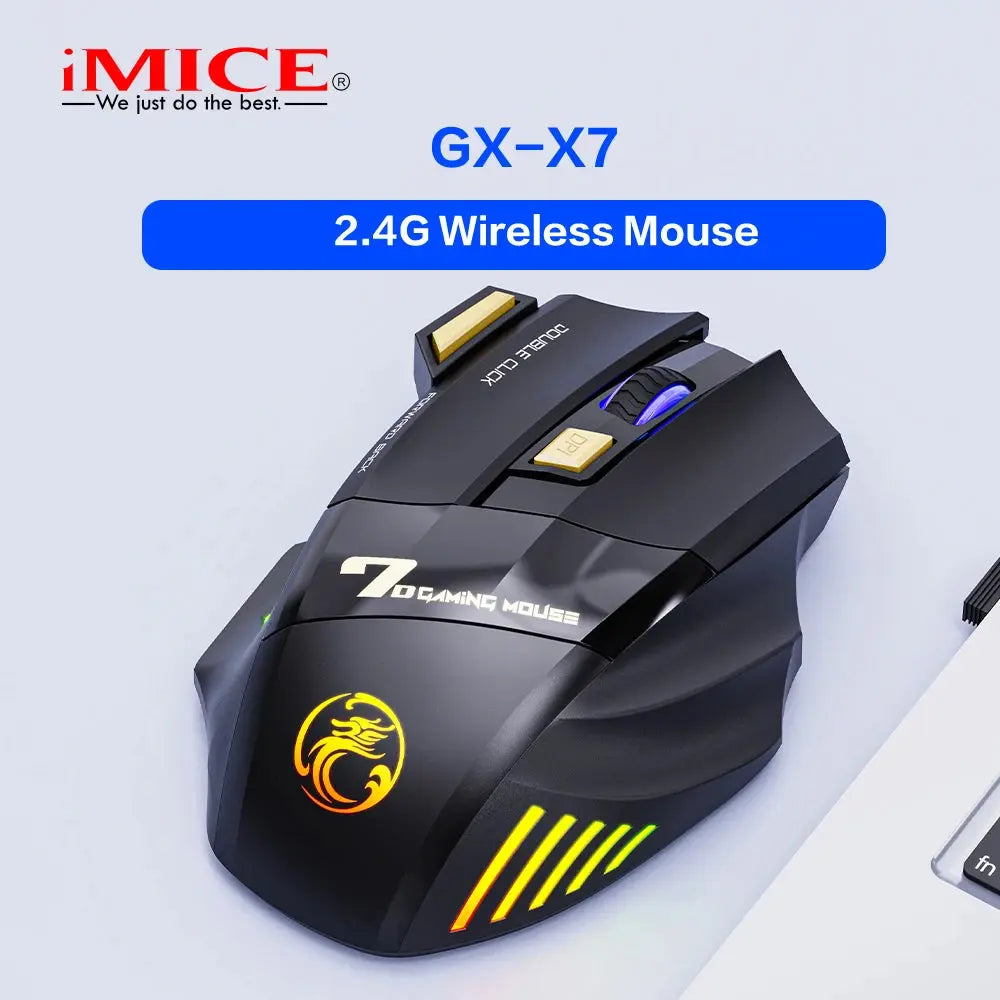 Ratón inalámbrico recargable para ordenador, periférico con Bluetooth, silencioso, 3200 DPI, ergonómico, USB, con retroiluminación - La zona Apple