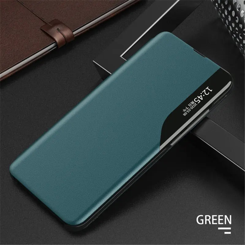 fundas de teléfono de cuero magnético View Window Smart Flip Case para Samsung Galaxy A52S 5G C.G.XXI