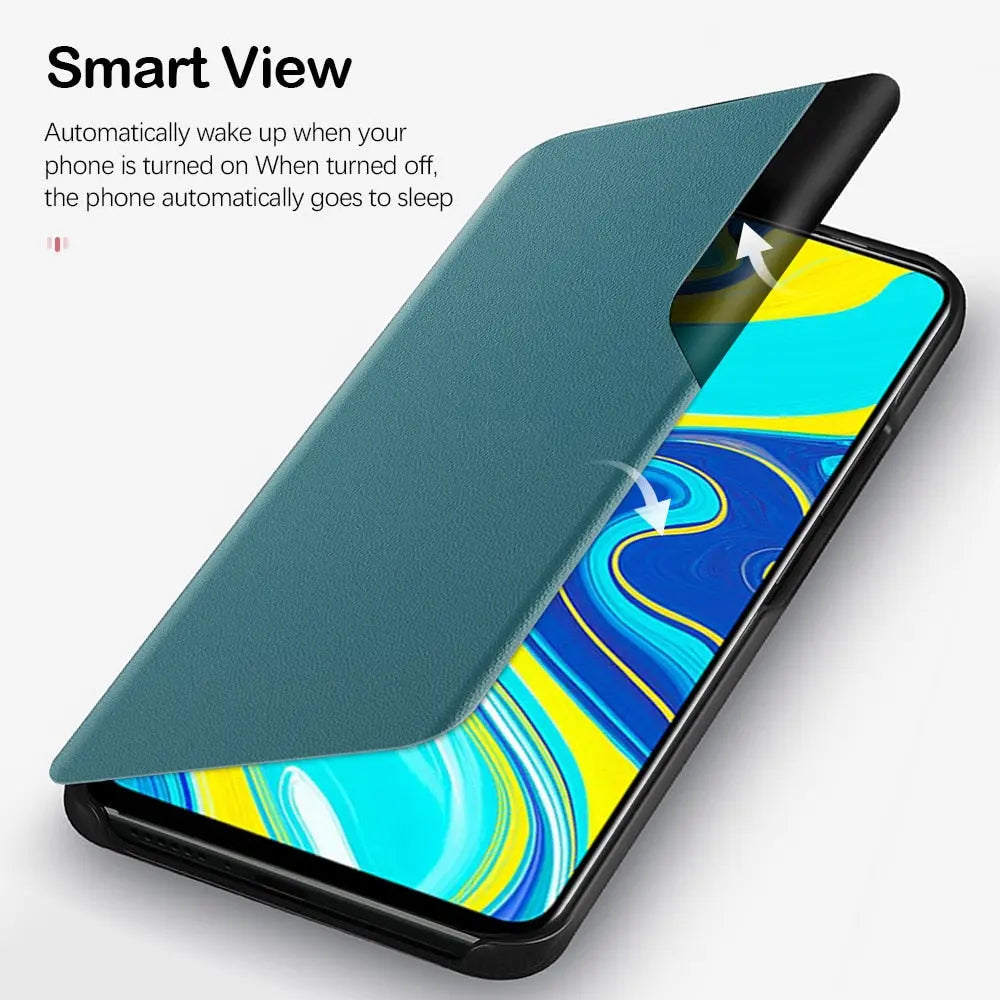fundas de teléfono de cuero magnético View Window Smart Flip Case para Samsung Galaxy A52S 5G C.G.XXI