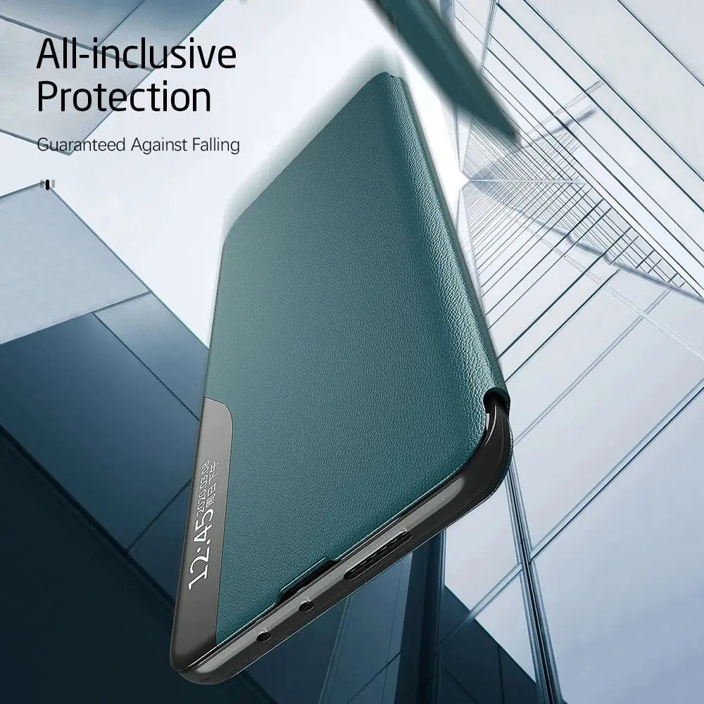 fundas de teléfono de cuero magnético View Window Smart Flip Case para Samsung Galaxy A52S 5G C.G.XXI