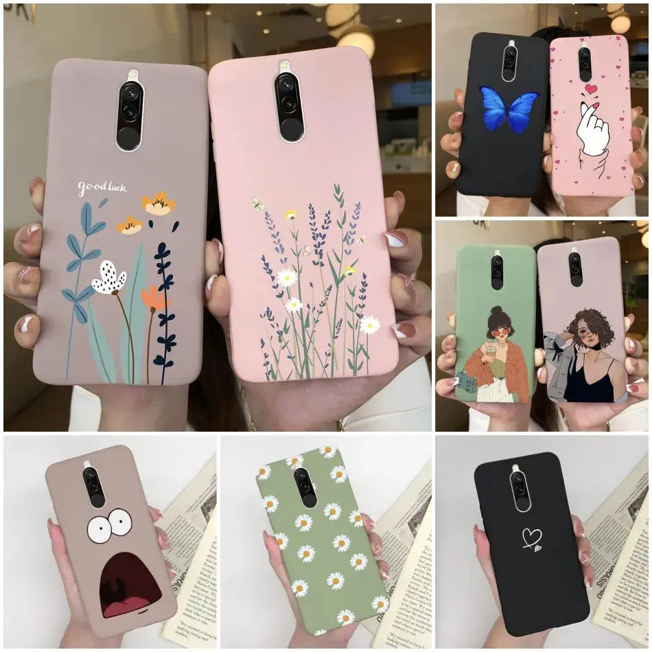 Soft Case For Xiaomi Redmi 8 Case Silicone Fundas Phone Back Cover For Redmi8 Case Flower Love Heart Bumper For Xiaomi Redmi 8 - La zona Apple