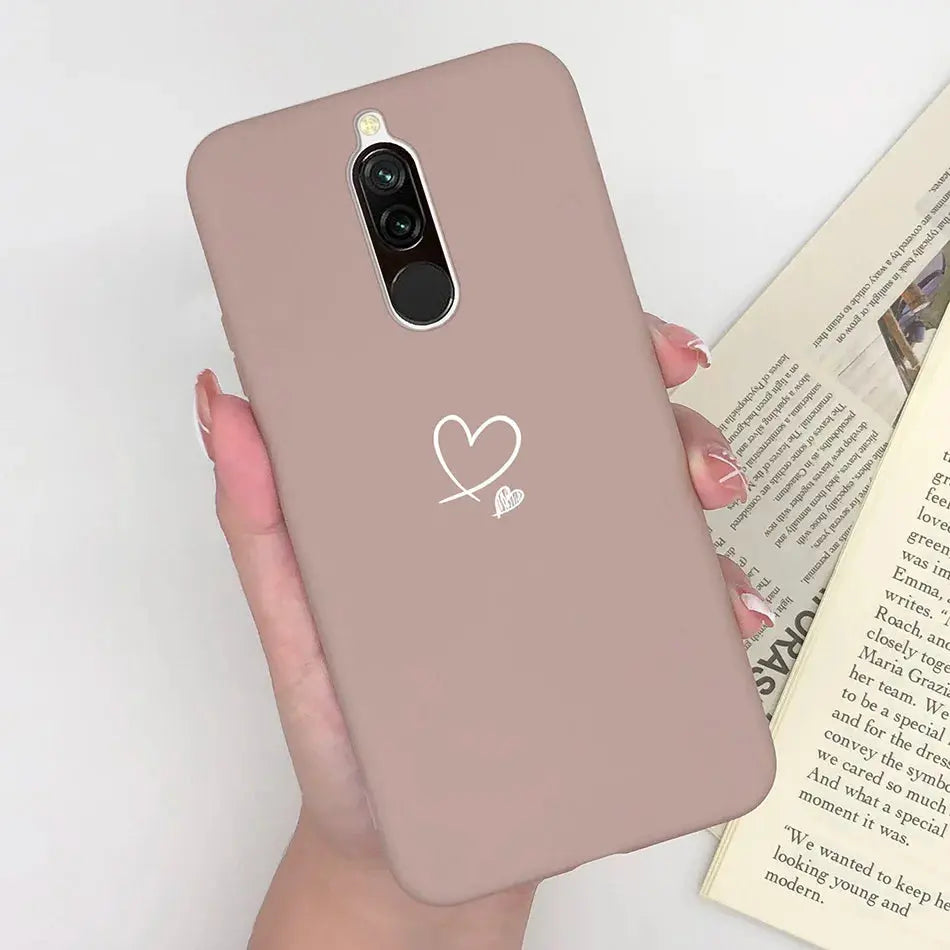 Soft Case For Xiaomi Redmi 8 Case Silicone Fundas Phone Back Cover For Redmi8 Case Flower Love Heart Bumper For Xiaomi Redmi 8 - La zona Apple