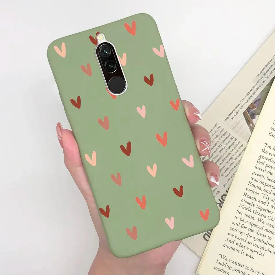 Soft Case For Xiaomi Redmi 8 Case Silicone Fundas Phone Back Cover For Redmi8 Case Flower Love Heart Bumper For Xiaomi Redmi 8 - La zona Apple