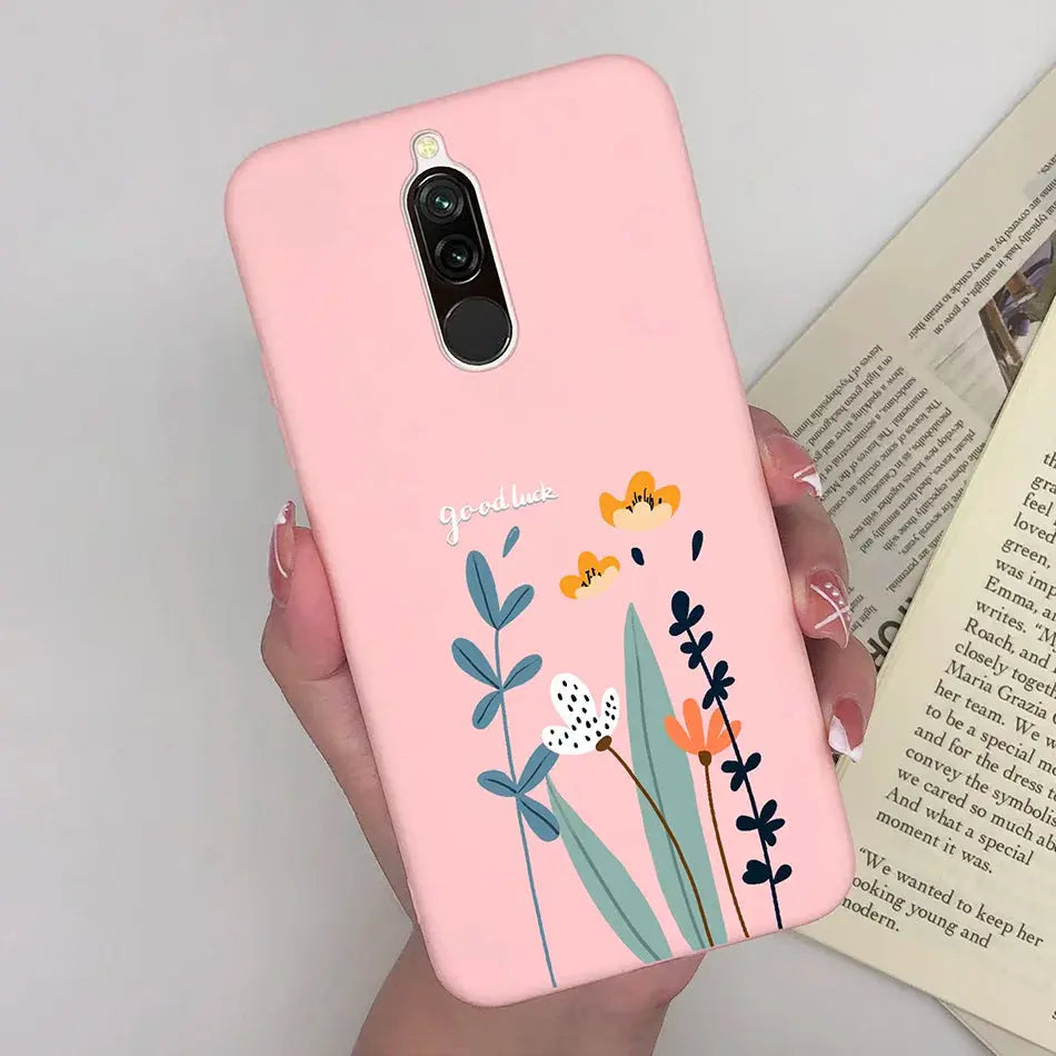 Soft Case For Xiaomi Redmi 8 Case Silicone Fundas Phone Back Cover For Redmi8 Case Flower Love Heart Bumper For Xiaomi Redmi 8 - La zona Apple