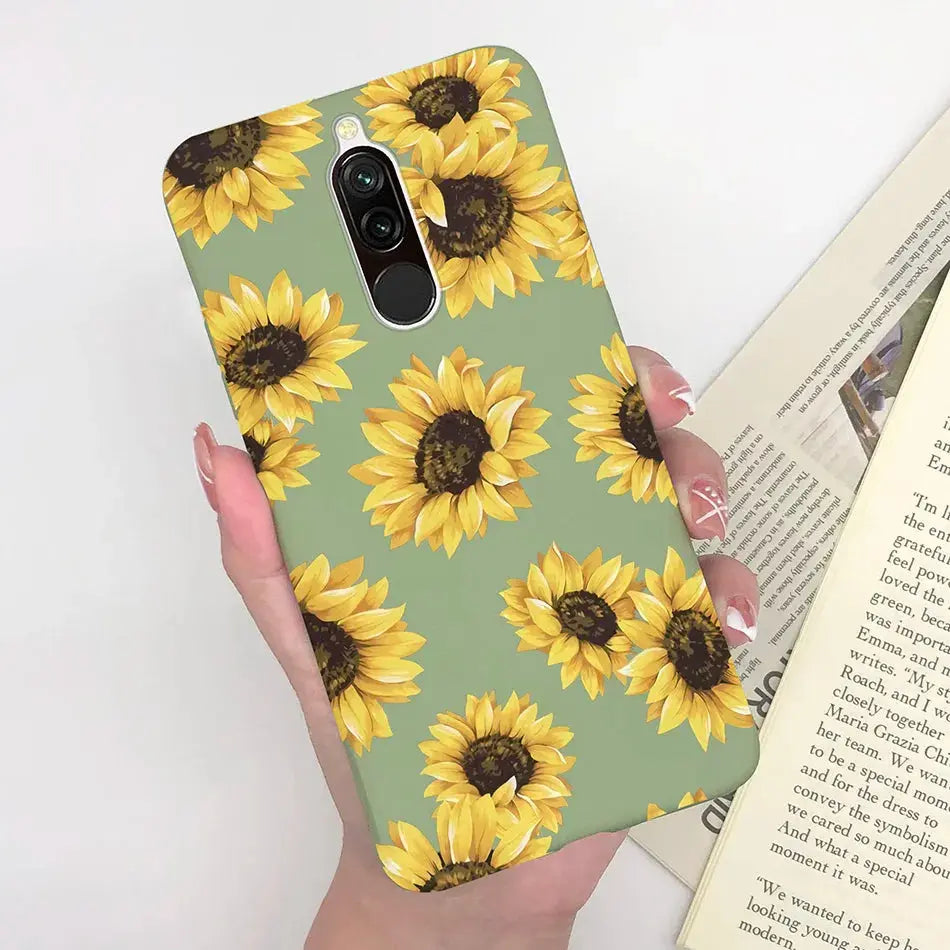 Soft Case For Xiaomi Redmi 8 Case Silicone Fundas Phone Back Cover For Redmi8 Case Flower Love Heart Bumper For Xiaomi Redmi 8 - La zona Apple