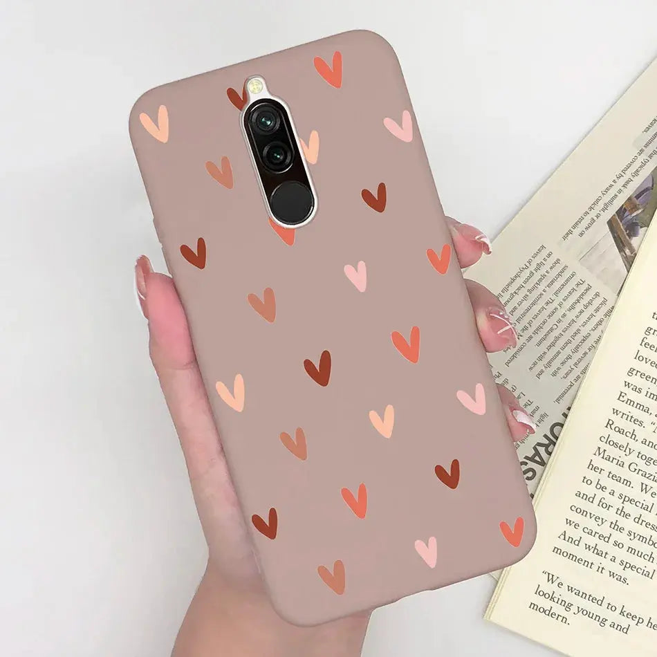 Soft Case For Xiaomi Redmi 8 Case Silicone Fundas Phone Back Cover For Redmi8 Case Flower Love Heart Bumper For Xiaomi Redmi 8 - La zona Apple