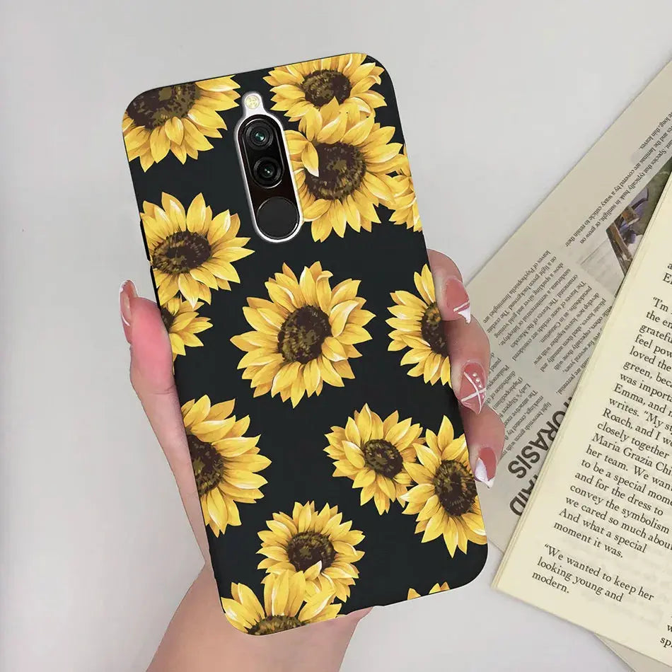 Soft Case For Xiaomi Redmi 8 Case Silicone Fundas Phone Back Cover For Redmi8 Case Flower Love Heart Bumper For Xiaomi Redmi 8 - La zona Apple