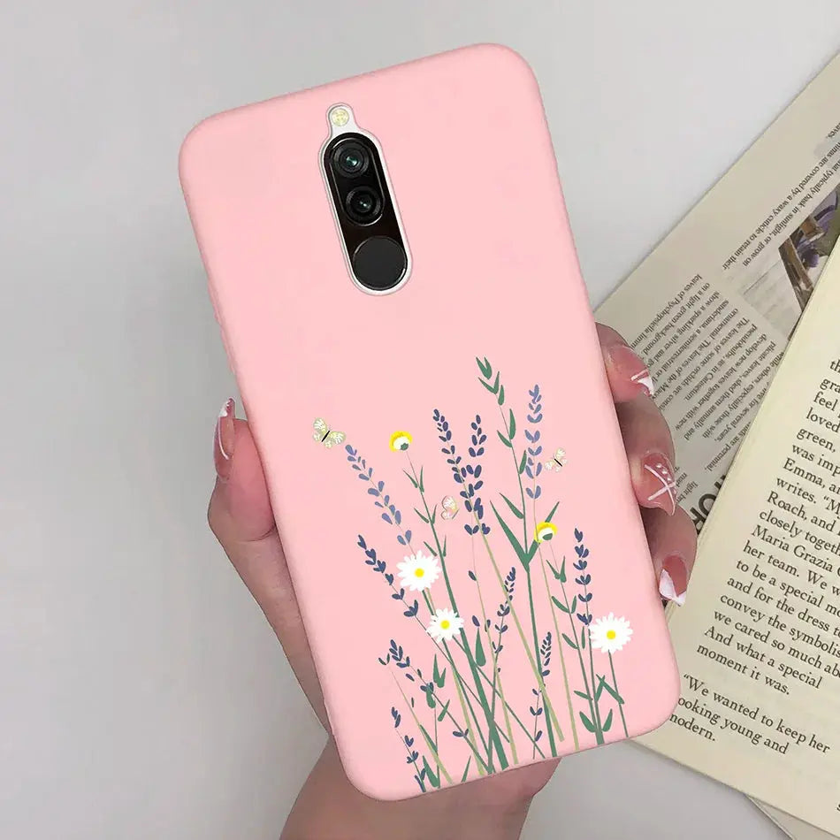 Soft Case For Xiaomi Redmi 8 Case Silicone Fundas Phone Back Cover For Redmi8 Case Flower Love Heart Bumper For Xiaomi Redmi 8 - La zona Apple