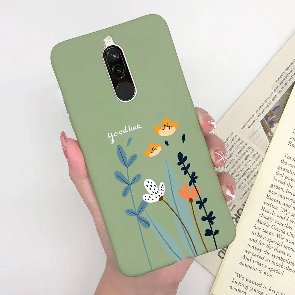 Soft Case For Xiaomi Redmi 8 Case Silicone Fundas Phone Back Cover For Redmi8 Case Flower Love Heart Bumper For Xiaomi Redmi 8 - La zona Apple