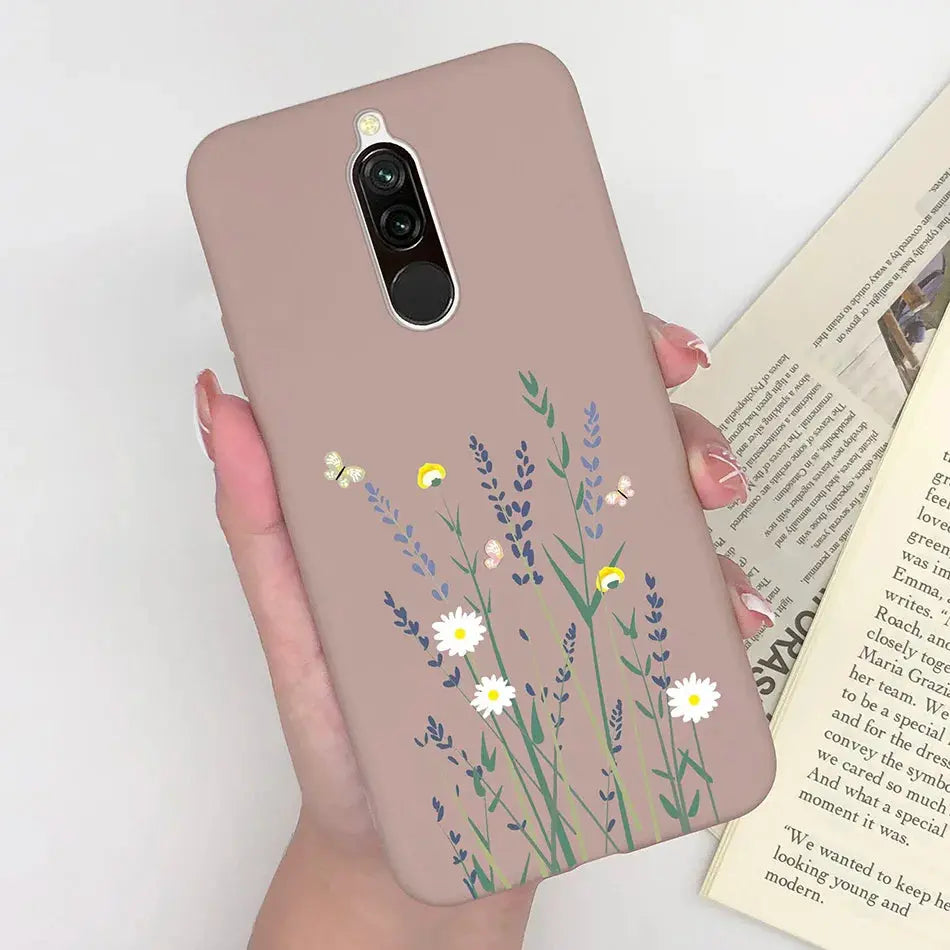 Soft Case For Xiaomi Redmi 8 Case Silicone Fundas Phone Back Cover For Redmi8 Case Flower Love Heart Bumper For Xiaomi Redmi 8 - La zona Apple
