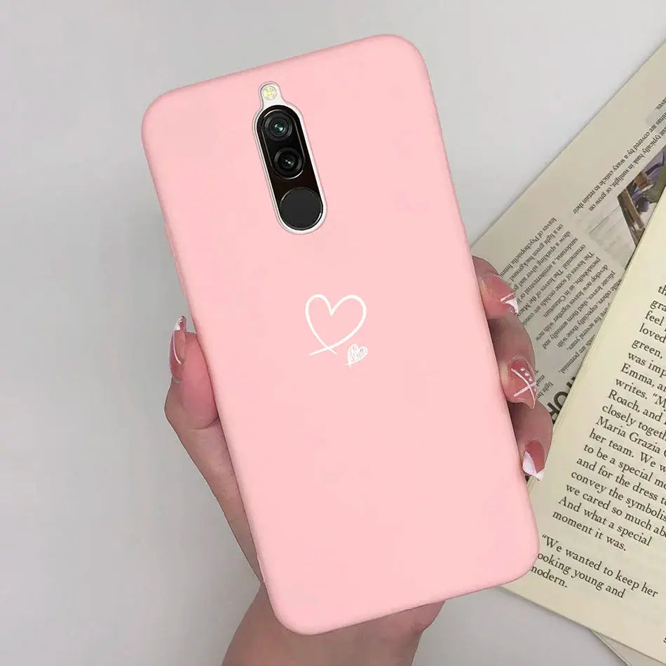 Soft Case For Xiaomi Redmi 8 Case Silicone Fundas Phone Back Cover For Redmi8 Case Flower Love Heart Bumper For Xiaomi Redmi 8 - La zona Apple