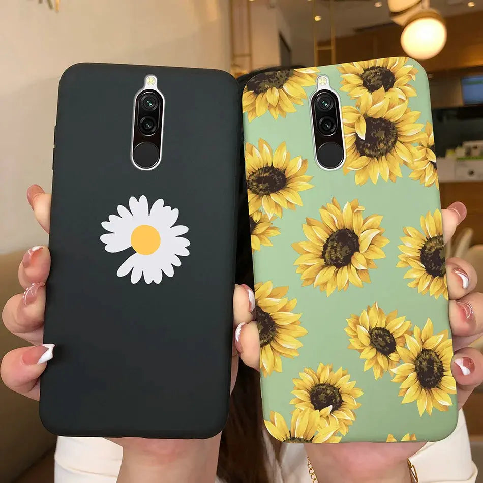 Soft Case For Xiaomi Redmi 8 Case Silicone Fundas Phone Back Cover For Redmi8 Case Flower Love Heart Bumper For Xiaomi Redmi 8 - La zona Apple