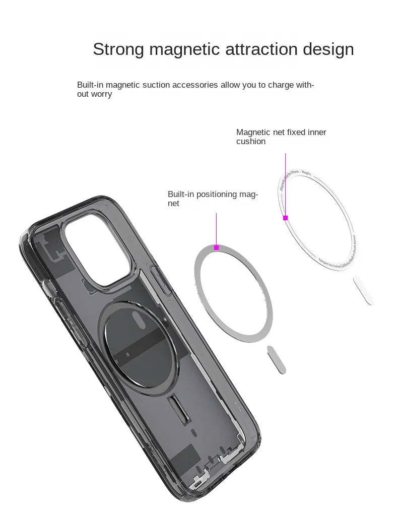 Funda Ultra Hybrid Zero One (MagFit) para iPhone 12, 13, 14 Pro Max, 15 Pro Max, funda para cargador inalámbrico - La zona Apple