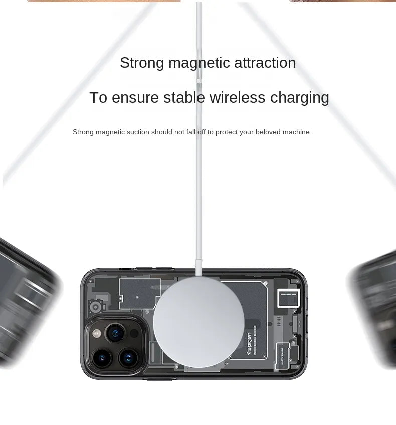 Funda Ultra Hybrid Zero One (MagFit) para iPhone 12, 13, 14 Pro Max, 15 Pro Max, funda para cargador inalámbrico - La zona Apple