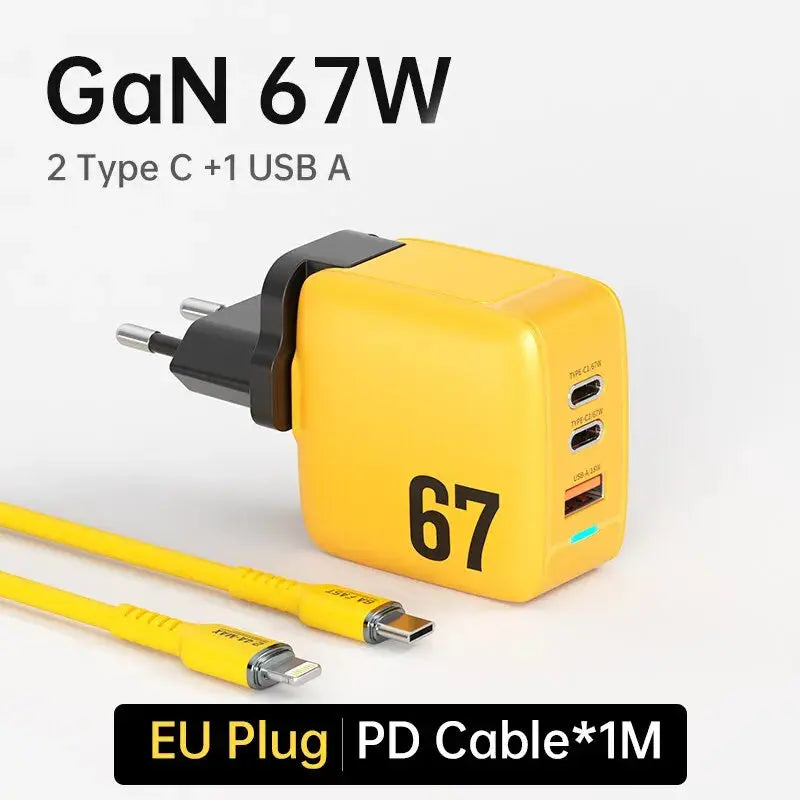 cargador tipo C wekome de carga rápida GaN de 67W - La zona Apple