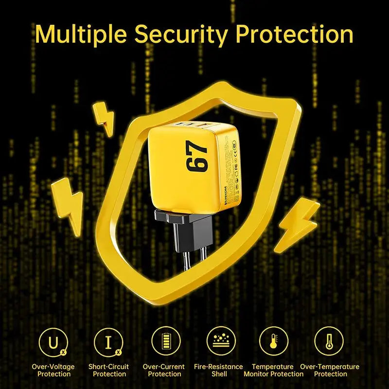 cargador tipo C wekome de carga rápida GaN de 67W - La zona Apple