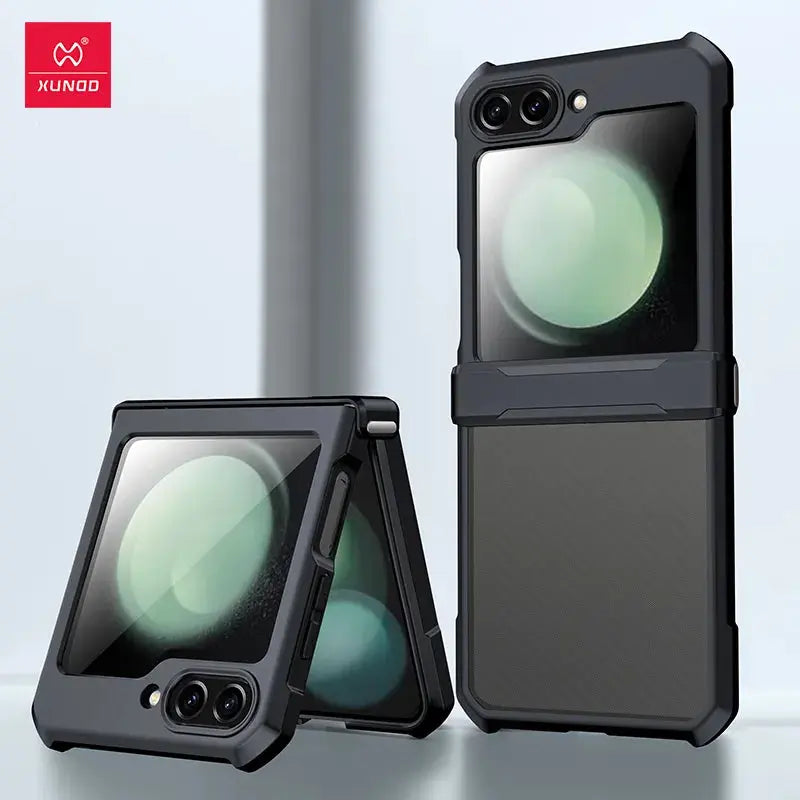 Xundd-funda de Airbags para Samsung Galaxy Z Flip 5 5G, carcasa a prueba de golpes, acrílico + TPU + cristal trasero, transparente, para Flip5 z플스 5 이스 스 - La zona Apple